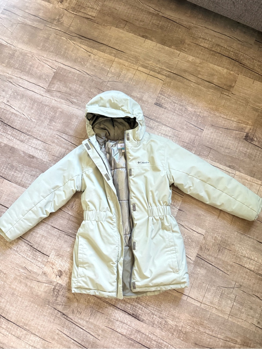 Columbia Kids Light Green Hooded Puffer Jacket